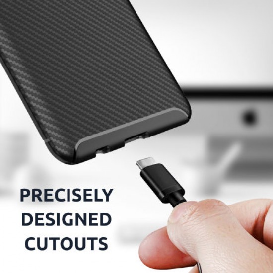 Olixar Carbon Fibre Samsung Galaxy A02S Protective Case - Black