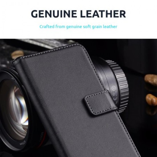 Olixar Genuine Leather iPhone SE 2020 Wallet Case - Black
