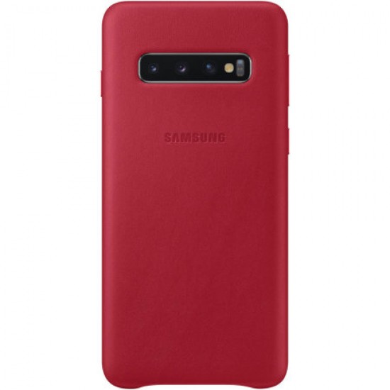 Official Samsung Galaxy S10 Leather Cover Case - Red