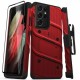 Zizo Bolt Samsung Galaxy S21 Ultra Tough Case & Screen Protector - Red