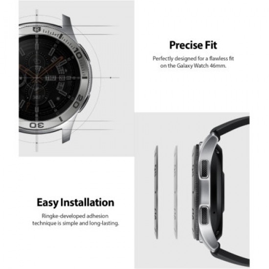 Ringke Galaxy Watch 46mm/Gear S3 Frontier & Classic Bezel Ring- Silver Ringke Galaxy Watch 46mm/Gear S3 Frontier & Classic Bezel Ring- Silver