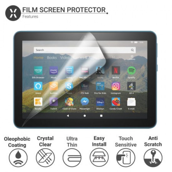Olixar Amazon Fire HD 8 2020 Film Screen Protector 2-in-1 Pack