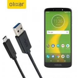 Olixar USB-C Motorola Moto E5 Supra Charging Cable - Black 1m