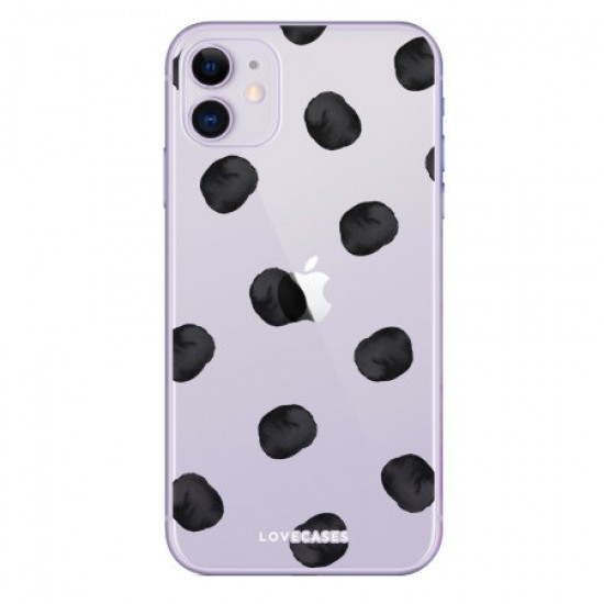 LoveCases iPhone 11 Polka Phone Case - Clear Black LoveCases iPhone 11 Polka Phone Case - Clear Black