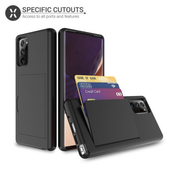 Olixar Samsung Note 20 Ultra Armour Vault Tough Wallet Case Black