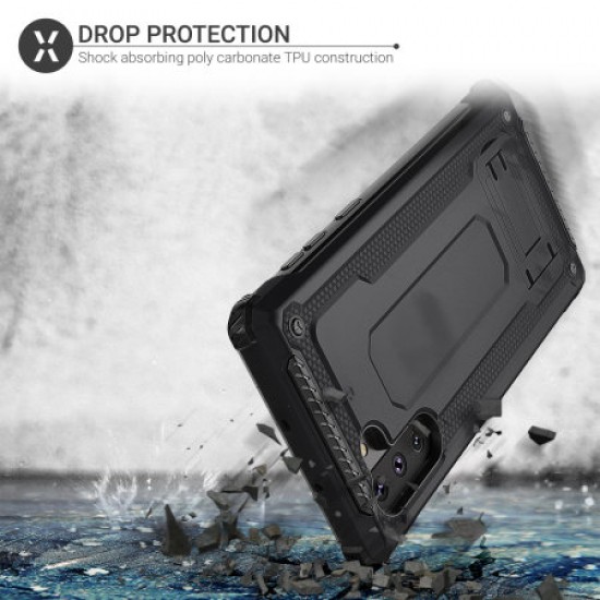 Olixar Manta Galaxy Note 10 Tough Case & Tempered Glass - Black