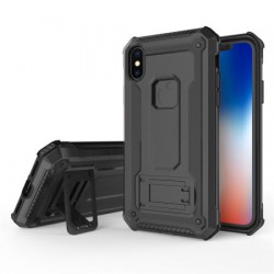 Olixar Manta iPhone XS Max Tough Case with Tempered Glass - Black