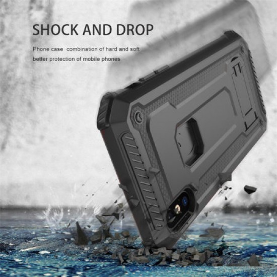 Olixar Manta iPhone XS Max Tough Case with Tempered Glass - Black