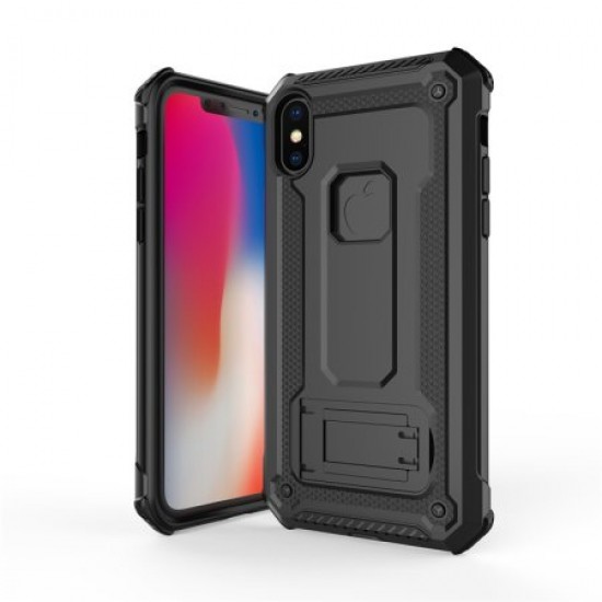 Olixar Manta iPhone XS Max Tough Case with Tempered Glass - Black