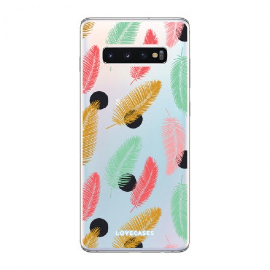 LoveCases Samsung S10 Polka Leaf Clear Phone Case LoveCases Samsung S10 Polka Leaf Clear Phone Case
