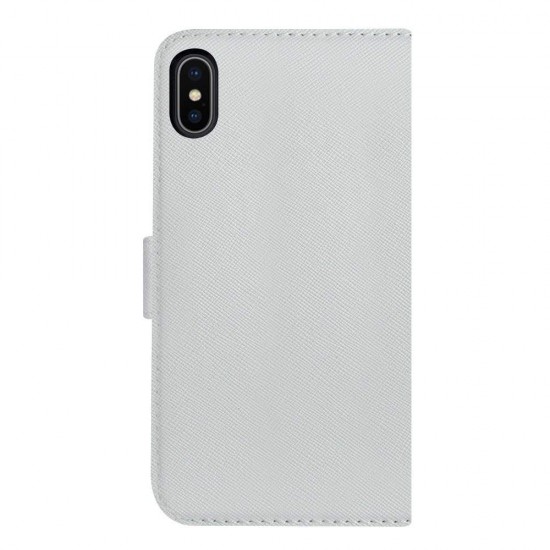 Case FortyFour No.11 iPhone XS Max Cross Grain White Case FortyFour No.11 iPhone XS Max Cross Grain White