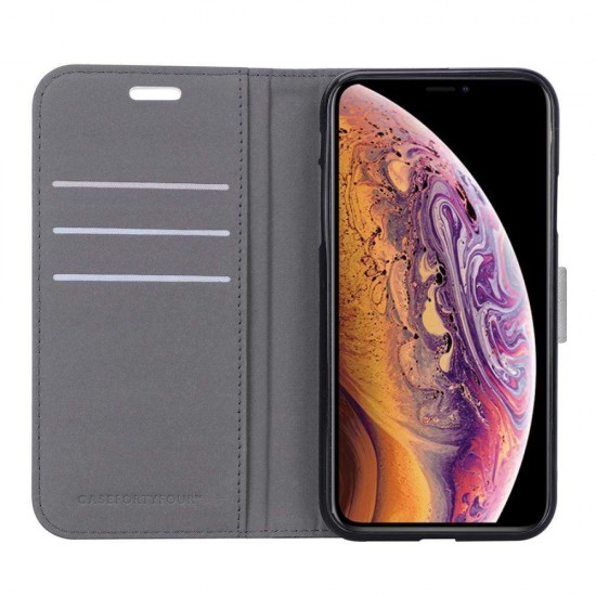 Case FortyFour No.11 iPhone XS Max Cross Grain White Case FortyFour No.11 iPhone XS Max Cross Grain White