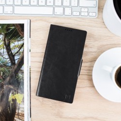 Olixar Leather-Style Samsung Note 10 Plus 5G Wallet Stand Case - Black