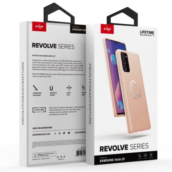 Zizo Revolve Series Samsung Note 20 5G Thin Ring Case - Rose Quartz Zizo Revolve Series Samsung Note 20 5G Thin Ring Case - Rose Quartz