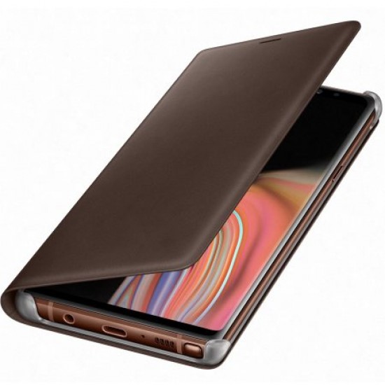 Official Samsung Galaxy Note 9 Leather Wallet Cover Case - Brown