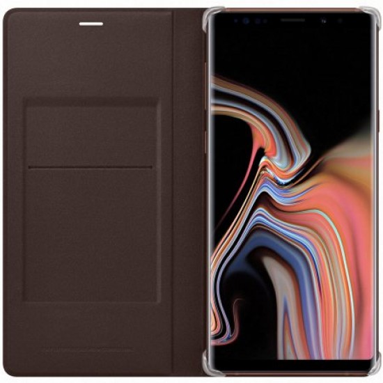Official Samsung Galaxy Note 9 Leather Wallet Cover Case - Brown