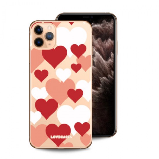 LoveCases iPhone 11 Pro Max Lovehearts Clear Phone Case LoveCases iPhone 11 Pro Max Lovehearts Clear Phone Case