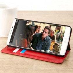 Olixar Leather-Style LG V10 Wallet Stand Case - Red