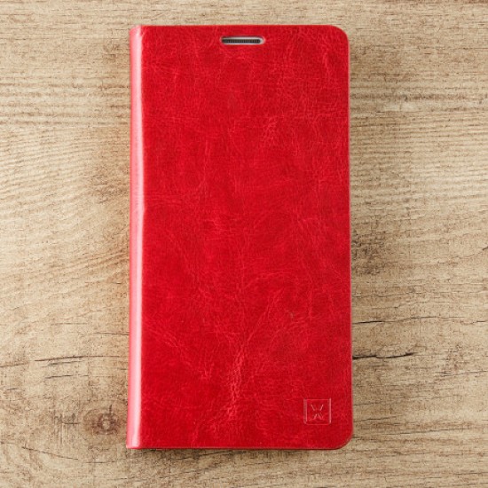 Olixar Leather-Style LG V10 Wallet Stand Case - Red