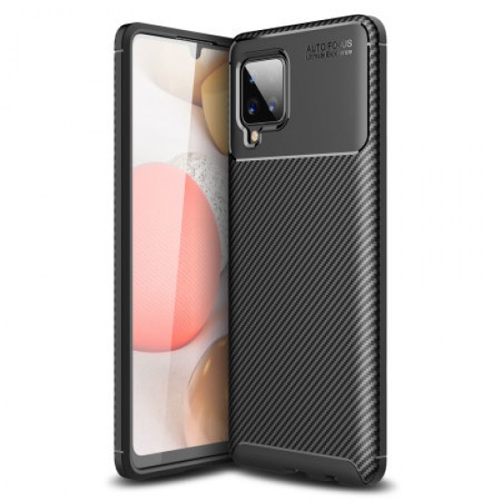 Olixar Carbon Fibre Samsung Galaxy A42 5G Case - Black