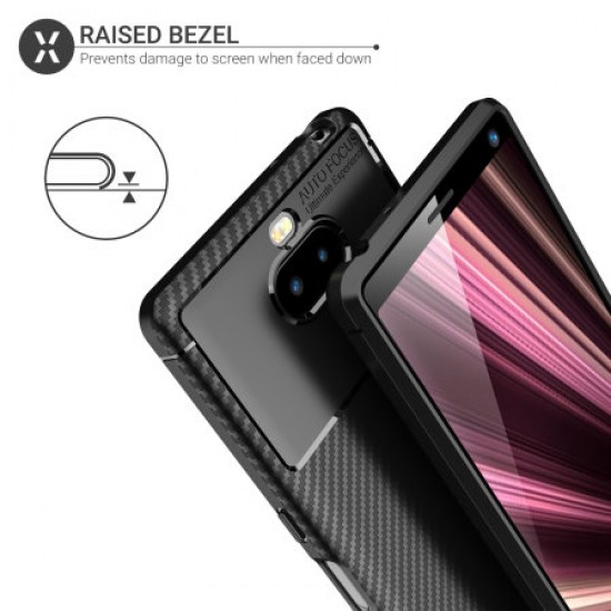 Olixar Carbon Fibre Sony Xperia 10 Plus Case - Black