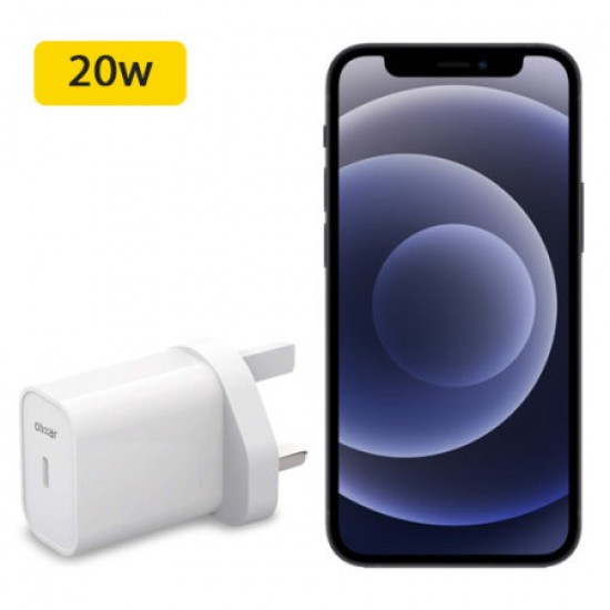 Olixar iPhone 12 Pro PD 20W USB-C Wall Charger - UK Plug - White