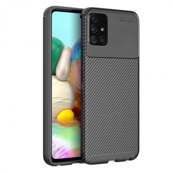 Olixar Carbon Fibre Samsung Galaxy A71 Case - Black
