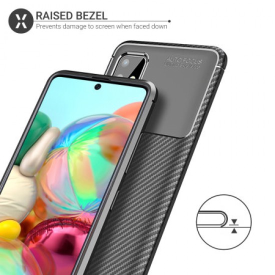 Olixar Carbon Fibre Samsung Galaxy A71 Case - Black