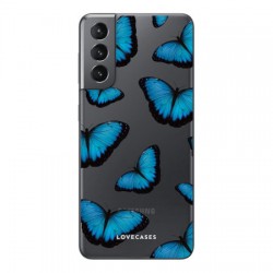 LoveCases Samsung Galaxy S21 Gel Case - Blue Butterfly