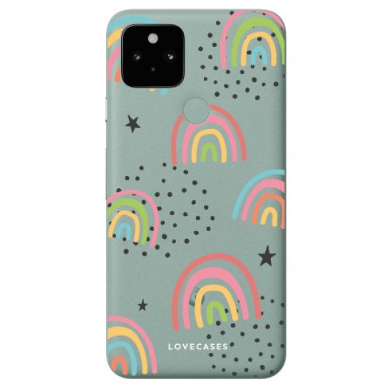 LoveCases Google Pixel 5 Gel Case - Abstract Rainbow