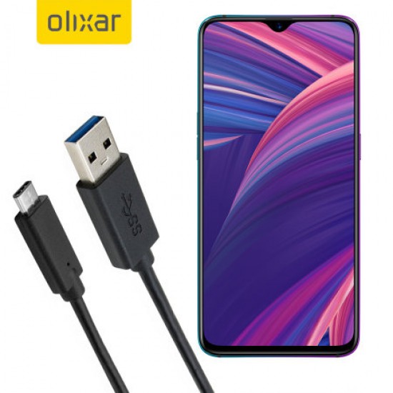 Olixar USB-C Oppo RX17 Pro Charging Cable - Black 1m