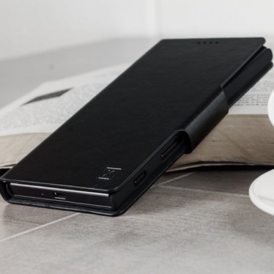 Olixar Leather-Style Nokia 7.2 Wallet Stand Case - Black