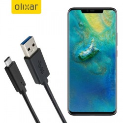 Olixar USB-C Huawei Mate 20 Pro Charging Cable - Black 1m