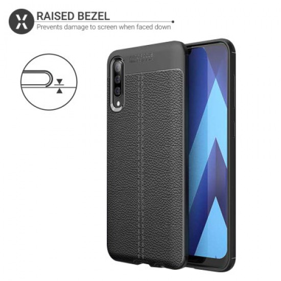 Olixar Attache Samsung Galaxy A70s Leather-Style Case - Black