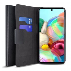 Olixar Leather-Style Samsung Galaxy A71 Wallet Stand Case - Black