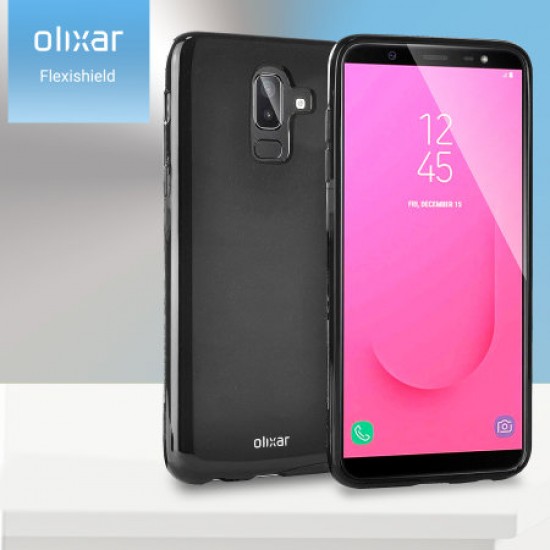Olixar FlexiShield Samsung Galaxy J8 2018 Gel Case - Solid Black