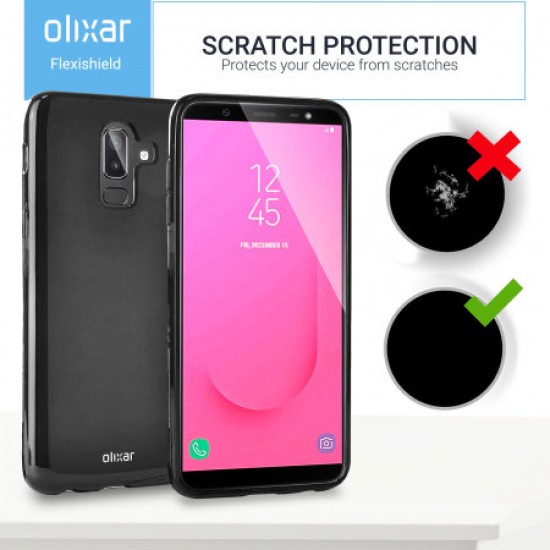 Olixar FlexiShield Samsung Galaxy J8 2018 Gel Case - Solid Black
