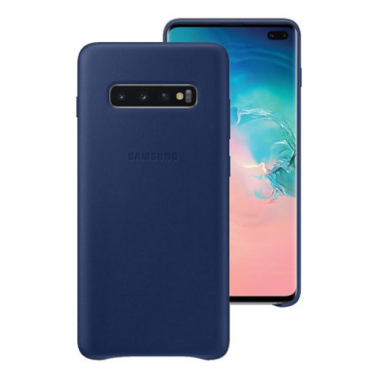 Official Samsung Galaxy S10 Plus Leather Cover Case - Navy
