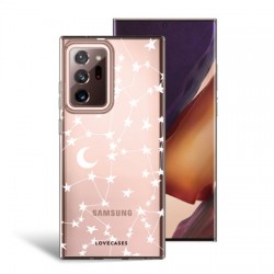 LoveCases Samsung Galaxy Note 20 Ultra Gel Case- White Stars And Moons
