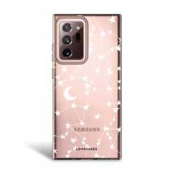 LoveCases Samsung Galaxy Note 20 Ultra Gel Case- White Stars And Moons