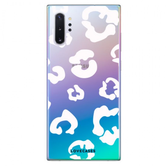 LoveCases Samsung Note 10 Plus Leopard Print Case - Clear White LoveCases Samsung Note 10 Plus Leopard Print Case - Clear White