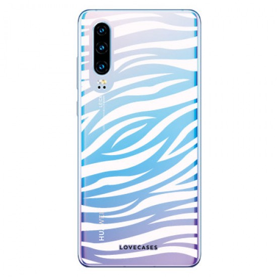 LoveCases Huawei P30 Zebra Phone Case - Clear White LoveCases Huawei P30 Zebra Phone Case - Clear White