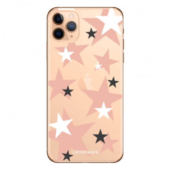 LoveCases iPhone 11 Pro Pink Star Clear Phone Case LoveCases iPhone 11 Pro Pink Star Clear Phone Case