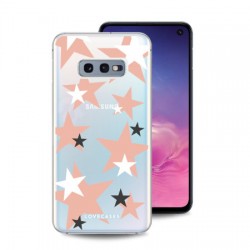 LoveCases Samsung S10e Clear Pink Star Phone Case