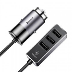 Baseus Enjoy Together Quad USB 5.5A Port Car Extension Charger- Black