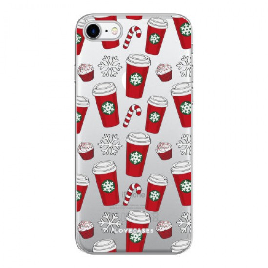 LoveCases iPhone 8 Gel Case - Christmas Red Cups LoveCases iPhone 8 Gel Case - Christmas Red Cups