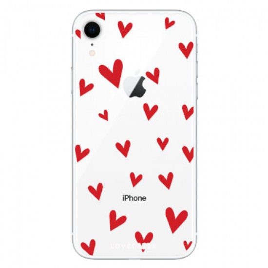 LoveCases iPhone XR Hearts Phone Case - Clear Red LoveCases iPhone XR Hearts Phone Case - Clear Red