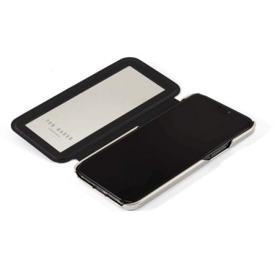 Ted Baker Elderflower iPhone 12 mini Folio Case - Black/Silver
