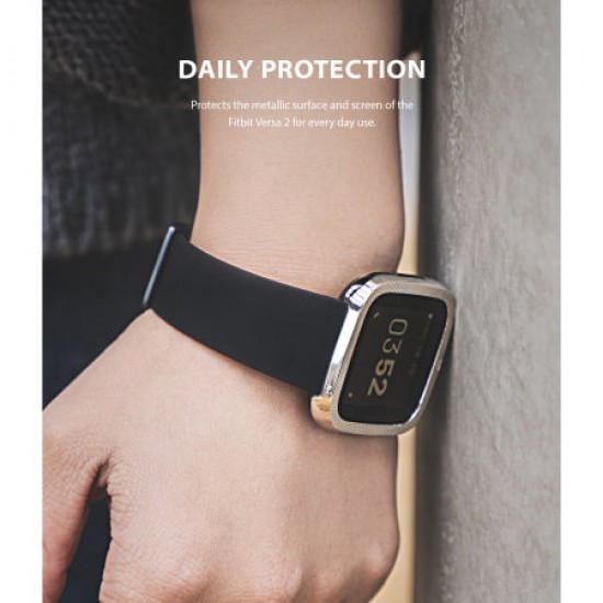 Ringke Fitbit Versa 2 Steel Bezel Styling - Silver Ringke Fitbit Versa 2 Steel Bezel Styling - Silver