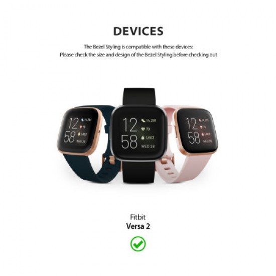 Ringke Fitbit Versa 2 Steel Bezel Styling - Silver Ringke Fitbit Versa 2 Steel Bezel Styling - Silver